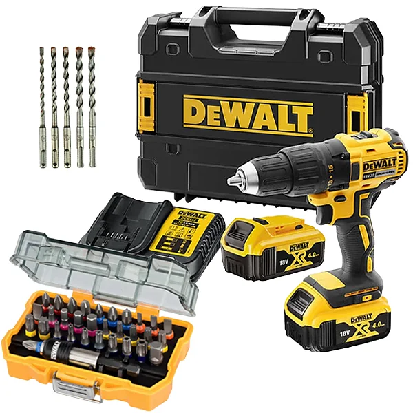Perceuse-visseuse DeWalt 18 V XR en lot avec embouts et forets
